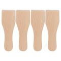 NUOLUX 4Pcs Small Wooden Spatula Cake Cream Scraper Multi-purpose Wood Scraper Wood Pizza Spatula