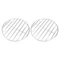 Round Barbecue Grill 2pcs Round Barbecue Grill Stainless Steel Barbecue Stand BBQ Tools Barbecue Accessories for Daily Use without Tray (Silver Diameter in 20cm)