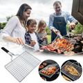 Kitchen Gadgets Cameland Stainless Steel Folding Grill Net Clip Grill Net Detachable Barbecue Grill Thickened Bbq Grill Basket Christmas Gifts on Clearance