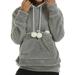 Riforla Women s Autumn Winter Thick Hoodie with Large Pocket Solid Color Pet Hoodie Sweatshirt Sweatshirts for Women Grey XL