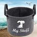 TOYMYTOY Cat Dog Toy Box Storage Bin Felt Wood Handle Storage Basket Pet Toy Storage Bin