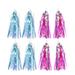 8 Pcs Kids Tassel Ribbon Children Scooter Handlebar Streamers Grips Ribbon Baby Carrier Accessories Decorative Riband (4 xGreen Silver + 4x Pink Silver)