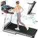 SYTIRY Folding Treadmill with 10 HD TV Touchscreen Manual Incline Treadmill with 3.25HP Brushless Motorand WiFi Connection Bluetooth Speakers Speed Range 0.5-9 mph 3D Virtual Sports Scene