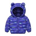 Eashery Boys Winter Jacket Coat Warm Hooded Parka Jacket Lightweight Pullover Top Jackets for Kids (Blue 6-12 Months)
