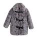 Eashery Girls Winter Puffer Jacket Little Big Girls Spring Autumn Denim Jacket Long Sleeve Cotton Pullover Tops Jackets for Kids (Grey 4-5 Years)