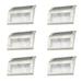 TOYMYTOY 6pcs Stainless Steel Solar Bright Step Light 3 LED Stairs Pathway Deck Garden Lamps (White Light)