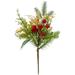 Bouanq Christmas Artificial Green Pine Needles Christmas Floral Picks Artificial Holly Red Berry Twig Stem Pine Snowy Cone Branches Garland Bulk for Xmas Tree Craft Holiday Winter