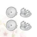 silver ear studs pads 2 Pair/4pcs Silver Ear Stud Pads Earrings Backs Padded Ear Studs Backs Silver Jewelery Accessories for Women Lady Girl (Silver Small)