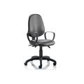 Lunar 3 Lever Black High Back Vinyl Operator Office Chair (Fixed Arms)