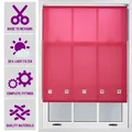 Fuchsia Pink Daylight Roller Blind With Chrome Square Eyelets Free Cut Service By Furnished - (W)60Cm X (L)165Cm