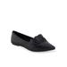 Women's Dilion Casual Flat by Aerosoles in Black Leather (Size 5 1/2 M)