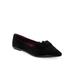 Wide Width Women's Dilion Casual Flat by Aerosoles in Black Suede (Size 6 W)