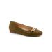 Women's Harmony Dressy Flat by Trotters in Olive Suede (Size 9 M)