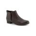 Wide Width Women's Major Embossed Bootie by Trotters in Dark Brown (Size 8 1/2 W)