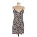 O'Neill Casual Dress - Mini Plunge Sleeveless: Brown Dresses - Women's Size Medium