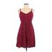 Old Navy Casual Dress - A-Line V Neck Sleeveless: Red Polka Dots Dresses - Women's Size Medium Petite