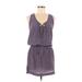 Casual Dress - Mini Tie Neck Sleeveless: Purple Dresses - Women's Size 38