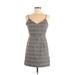Forever 21 Casual Dress - Shift Plunge Sleeveless: Gray Dresses - Women's Size Medium