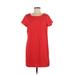 Forever 21 Casual Dress - Shift Scoop Neck Short sleeves: Red Print Dresses - Women's Size Medium