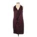 Vince. Casual Dress - Wrap Halter Sleeveless: Burgundy Print Dresses - Women's Size X-Small