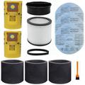 Replacement Filter for Shop Vac 90304 90350 90333, Vacuum Bags for Shop Vac 5-8 Gallon, 90585 Foam Sleeve Filter and 9010700 Paper Disc Filter, fits Most Wet/Dry Vacuum Cleaners 5 Gallon and above