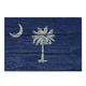 Lunarable South Carolina Cutting Board, State Flag Palm Tree Moon Pattern on Rustic Wooden Background, Decorative Tempered Glass Cutting and Serving Board, Small Size, Dark Lavender and Dust