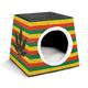 Weed on Rasta Flag Cat Beds for Indoor Cats Cute Pet House Foldable Hideaway Bed for Outdoor Cats Dogs