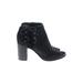 Nine West Ankle Boots: Black Print Shoes - Women's Size 7 - Peep Toe