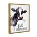 Stupell Industries Hello Sweet Cheeks Country Cow Cattle Holding Flower Canvas Wall Art By Lettered & Lined Canvas | 31 H x 25 W x 1.7 D in | Wayfair