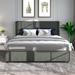 Latitude Run® Cyanthia Bed Upholstered/Linen in Gray | 39 H x 79.4 W x 57.5 D in | Wayfair 1F0248F84C7E456EB4181837D0754AA0