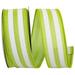 The Holiday Aisle® 1-1/2"X10Yd Lime Continuous Stripe Linen Wired Edge Rd Ribbon in Green | 1.5 H x 4 W x 4 D in | Wayfair