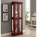 Red Barrel Studio® Curio Cabinet Lighted Curio Diapaly Cabinet w/ Adjustable Shelves & Mirrored Back Panel, Tempered Glass Doors (Walnut, 6 Tier) | Wayfair