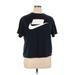 Nike Active T-Shirt: Blue Color Block Activewear - Women's Size X-Large