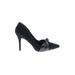 White House Black Market Heels: Slip-on Stilleto Cocktail Party Black Solid Shoes - Women's Size 9 1/2 - Pointed Toe