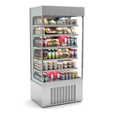 Hussmann MDN-3575S1A 35" Vertical Open Air Cooler w/ (6) Levels, 120v, Self-contained, Silver