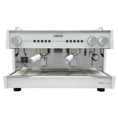 Gaggia VETRO2GSTD + INSTALL WHITE (MGV292XPUS) Semi Automatic Commercial Espresso Machine w/ 2 Groups, 2 Steam Valves, & 2 Hot Water Valve - 220v/1ph, Stainless Steel