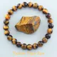 5A Bracciale occhio di tigre naturale Bracciale per uomo e donna con ciondolo in pietra naturale Guarigione Buddha Corda elastica Coppia Bracciale con perline di cristallo