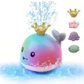 Baby Bath Toys Whale Electric Inductive Water Spray Ball with Light Bathroom Bathtub Swimming Toys