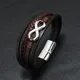 Fashion Punk Leather Bracelet For Men Stainless Steel Bracelet Multilayer Braided Rope Male Bracelet