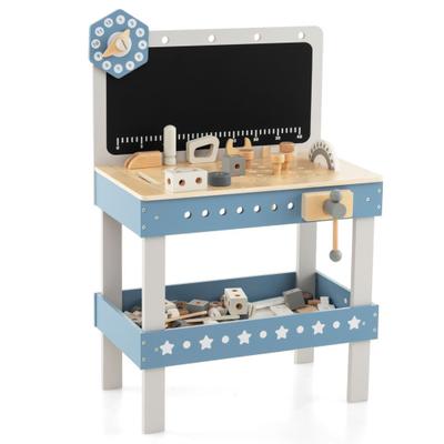 Costway Kids Play Tool Workbench Set with 61 Pcs T...