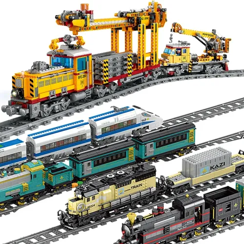 Kreative Expert Ideen Lecomotive Dampf Zug Moc Eisenbahn Express Ziegel Modulare Modell Bausteine