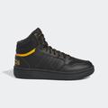 Sneaker ADIDAS SPORTSWEAR "HOOPS MID 3.0 KIDS" Gr. 33, schwarz (core black, core preloved yellow) Kinder Schuhe Laufschuhe