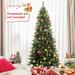 Costway 6FT/7FT/8FT Pre-Lit Artificial Christmas Tree 9 Lighting Modes