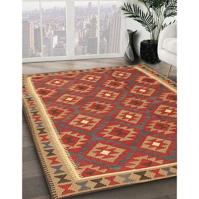 Ahgly Company Machine Washable Contemporary Red Area Rugs