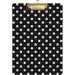 Hyjoy Black Polka Dots Clipboard Acrylic Standard A4 Letter Size Clip Board with Low Profile Clip for Office Classroom Doctor Nurse and Teacher