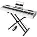 Mustar 88 Keys Weighted Digital Keyboard Piano Hammer Action with Stand Bluetooth Sustain Pedal Portable Case Cover (White)