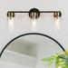 Savonnerie Modern Black Gold 1/2/3/4-Light Linear Bathroom Vanity Light Glass Wall Sconce 3-Light