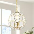 JONATHAN Y Violet 13.5 3-Light Modern Bohemian Iron/Glass LED Pendant Brass Gold/Clear by JONATHAN Y - 3 Light Brass Gold Gold Brass