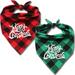 Dog Bandana Christmas Pets Scarf Classic Buffalo Plaid Triangle Bibs Washable Adjustable Kerchief Set Pet Costume Accessories Decoration for Dogs Cats Pets