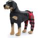 Frusde Dog Knee Brace Adjustable Dog Double Rear Leg Brace with Reflective Seat Belts Support-Red